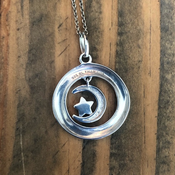 “I Love You 2 The Moon” Sterling Silver Necklace - Picture 3 of 5